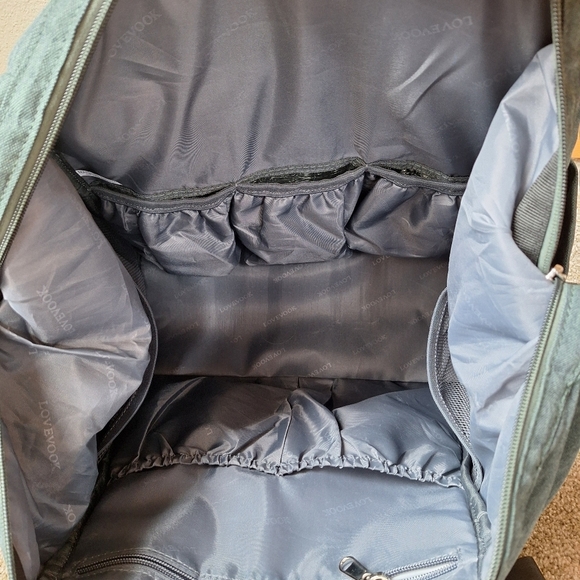 Lovevook Diaper Tote bag Shoulder Strap Dark Green Large Zip Closure - Picture 7 of 9